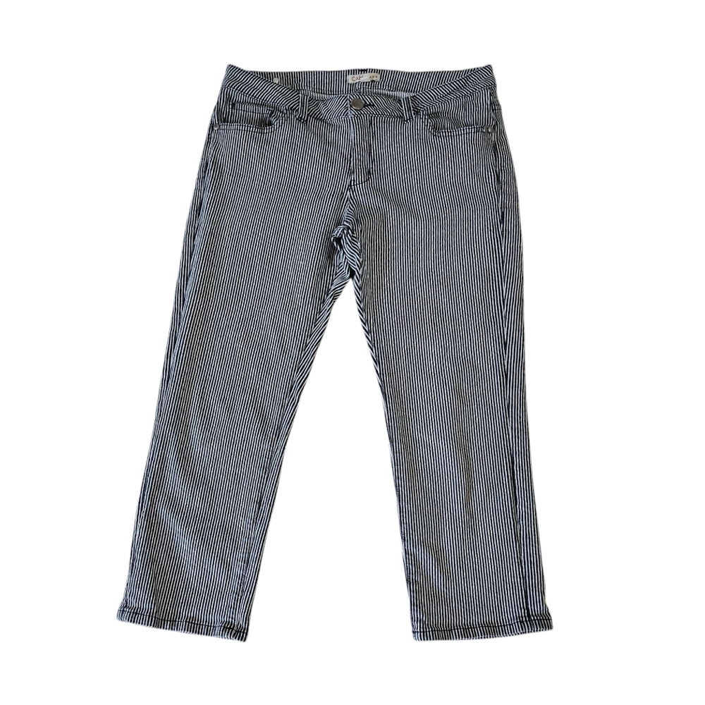 CAbi Women's Railroad Stripe Crop Jeans Size 10 Style324